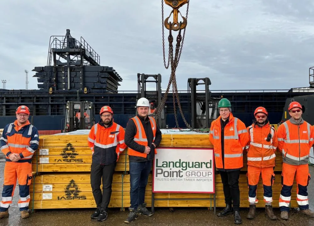 James Hinkley, Sales Director, Landguard Point Group and Ashley Brown, General Manager, Landguard Point Group with members of the ABP team at the Port of King’s Lynn